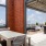a patio area with tables and chairs