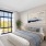 a bedroom with a bed and two nightstands